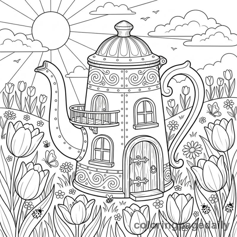 Magical Coffee Pot Spring House - Colored reference example