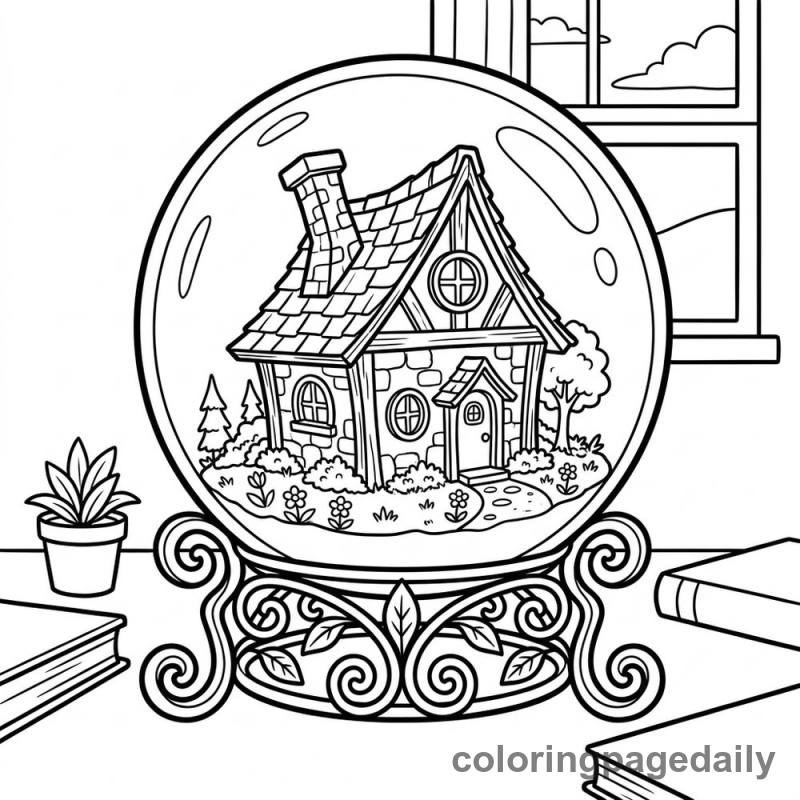 Magical Crystal Ball House - Colored reference example