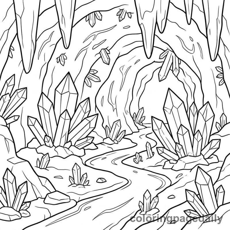 Magical Crystal Cave - Colored reference example