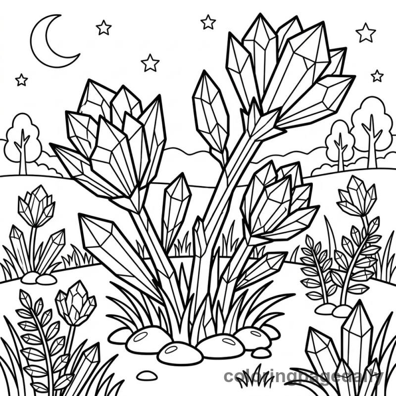 Magical Crystal Flowers - Colored reference example