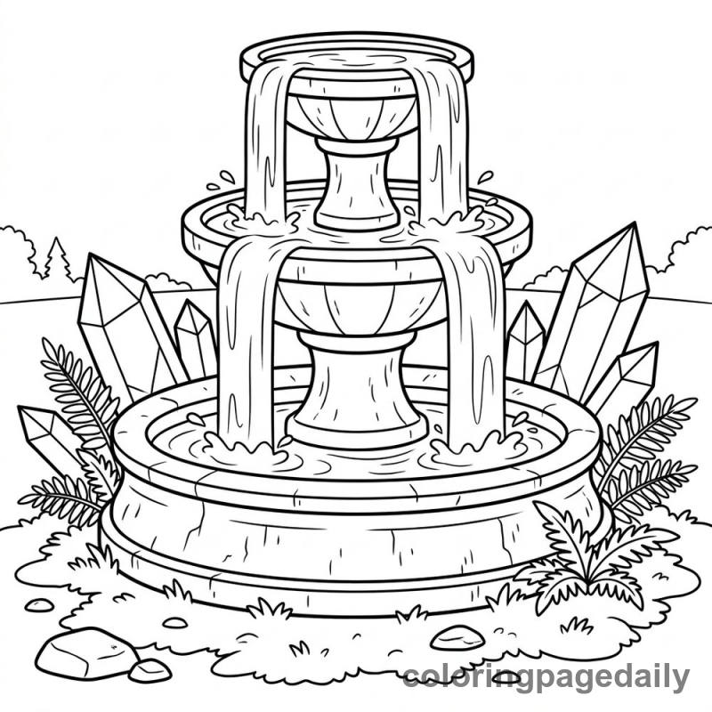 Magical Crystal Fountain - Colored reference example