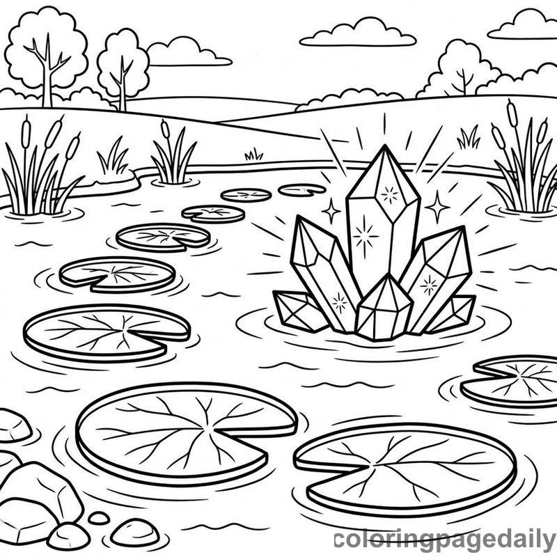 Magical Crystal Lily Pad Pond - Colored reference example