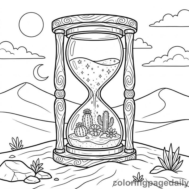 Magical Desert Hourglass - Colored reference example