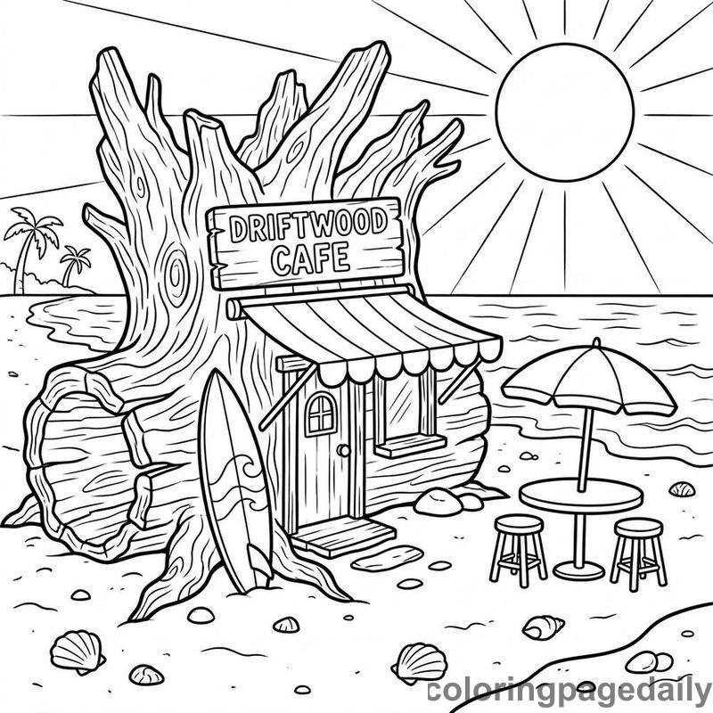 Magical Driftwood Beach Cafe - Colored reference example