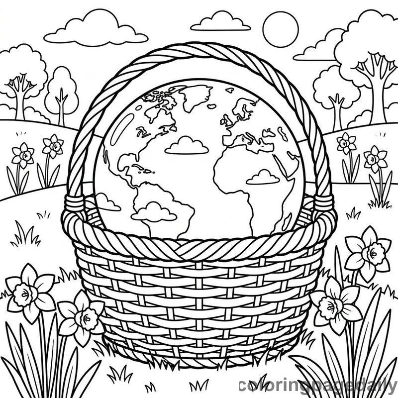 Magical Earth Globe Basket - Colored reference example