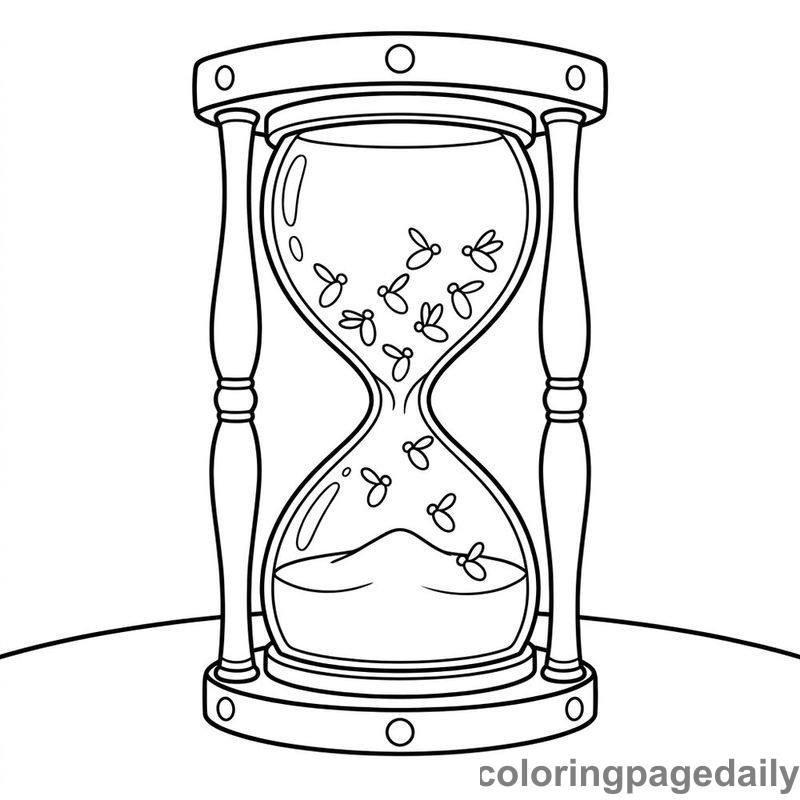 Magical Firefly Hourglass Meadow - Colored reference example