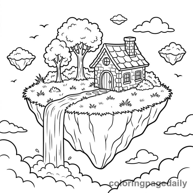 Magical Floating Island - Colored reference example