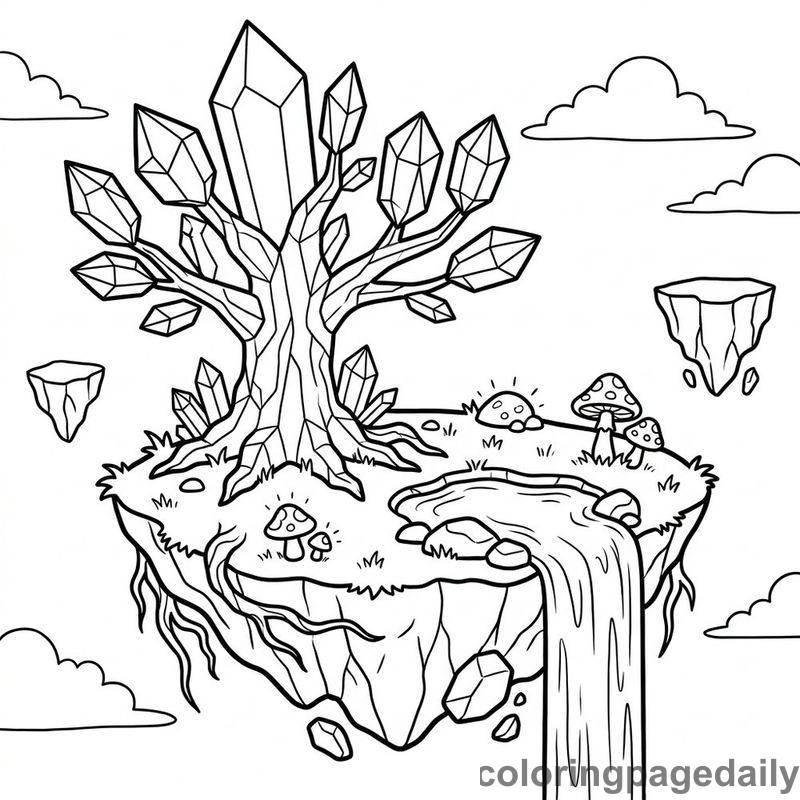 Magical Floating Island - Colored reference example