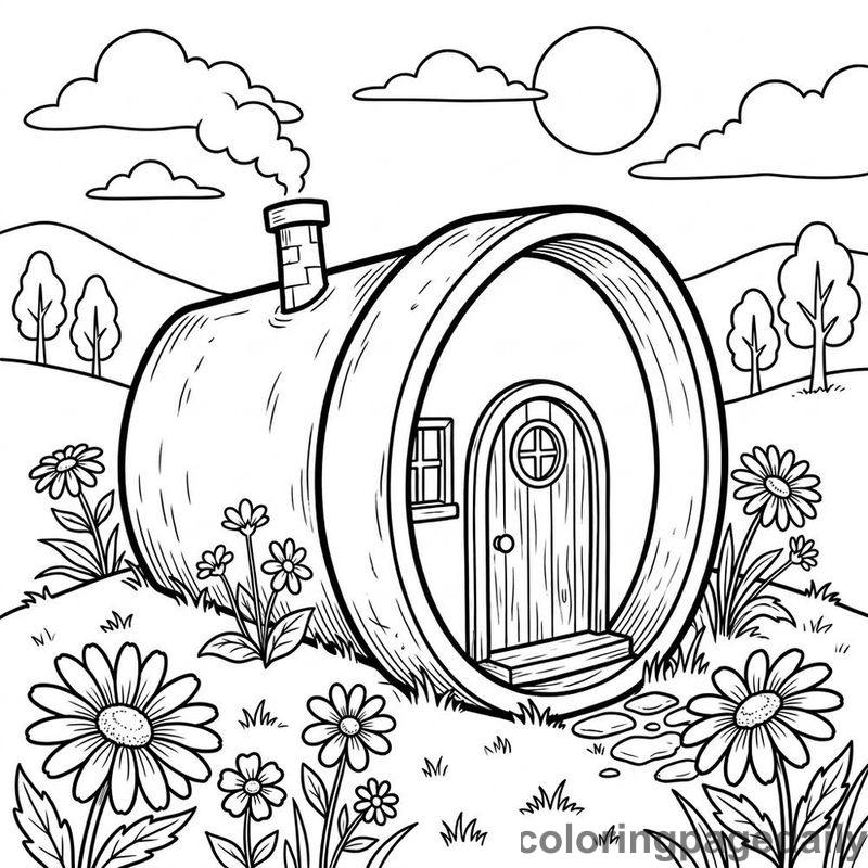 Magical Flower Pot House - Colored reference example