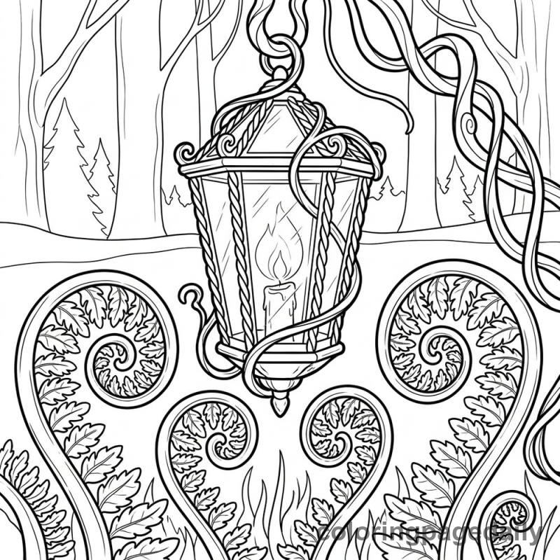 Magical Glowing Vine Lantern - Colored reference example