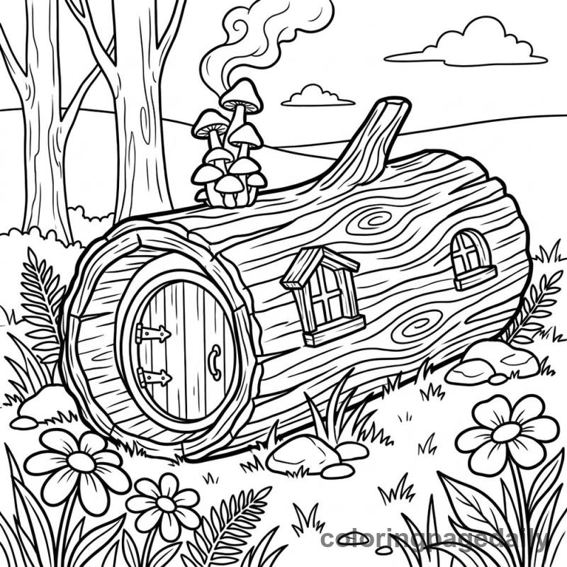 Magical Hollow Log Home - Colored reference example