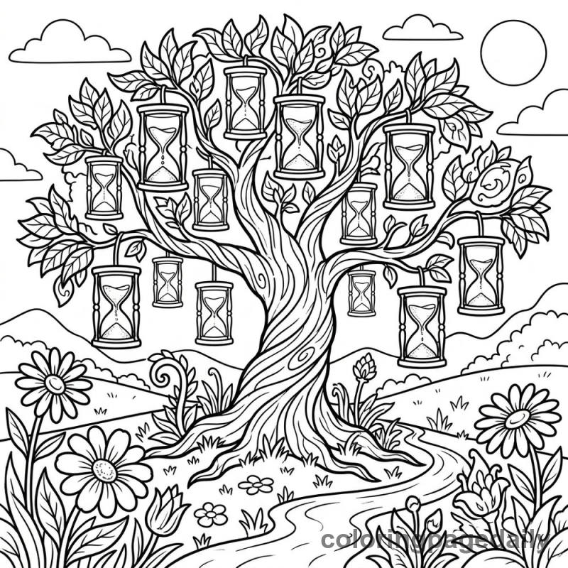 Magical Hourglass Tree - Colored reference example