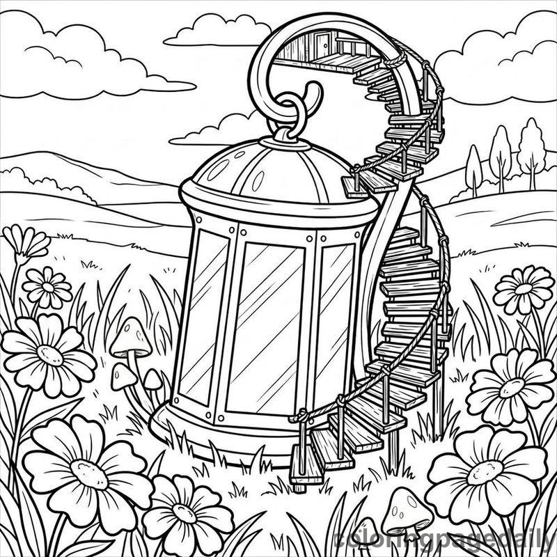Magical Lantern In Meadow - Colored reference example