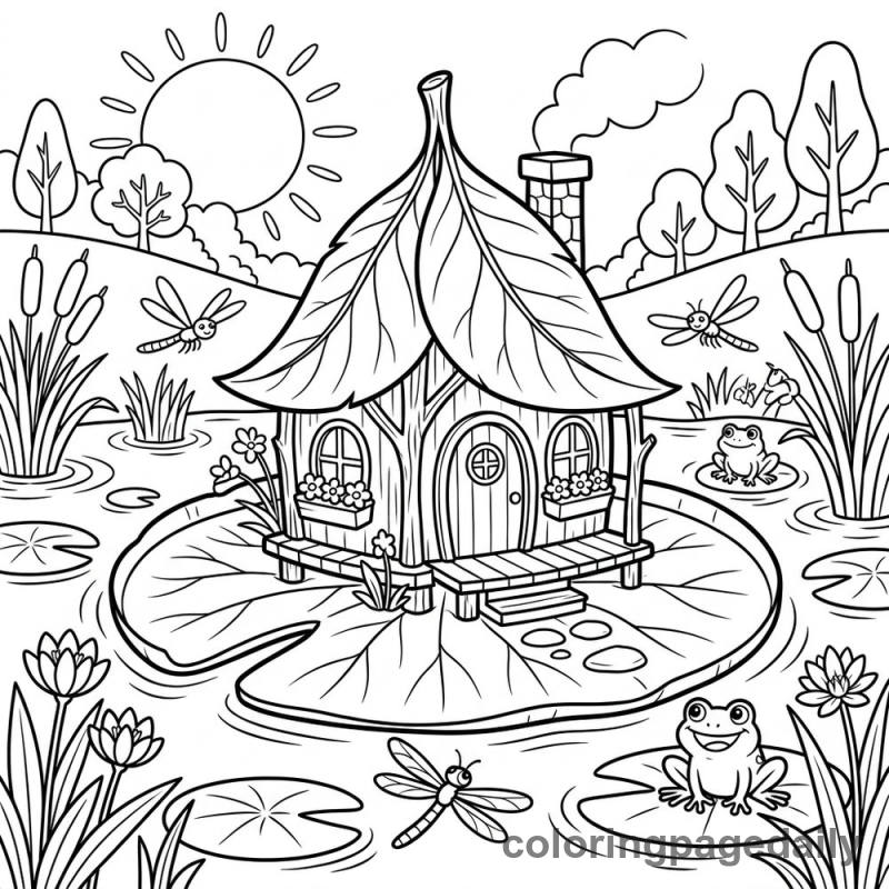 Magical Lily Pad Cottage - Colored reference example