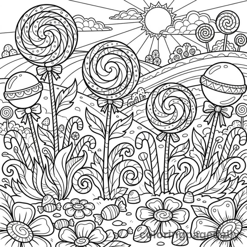 Magical Lollipop Garden - Colored reference example