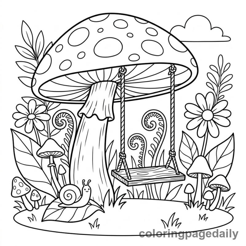 Magical Mushroom Swing - Colored reference example