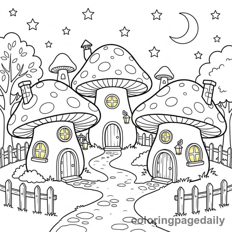 The Magical Mushroom Village - Colored reference example