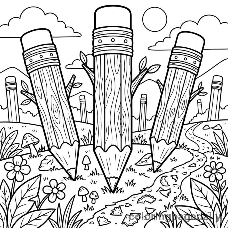 Magical Pencil Forest - Colored reference example