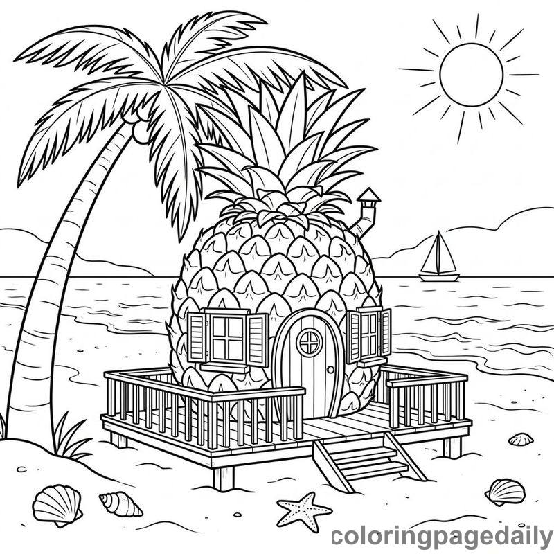 Magical Pineapple Beach House - Colored reference example