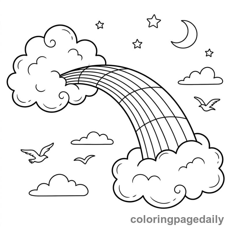 The Secret Path to Cloud Kingdom - story illustration coloring page