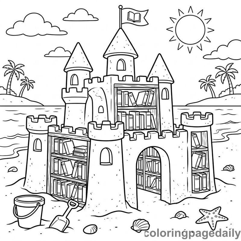 Magical Sandcastle Beach Library - Colored reference example
