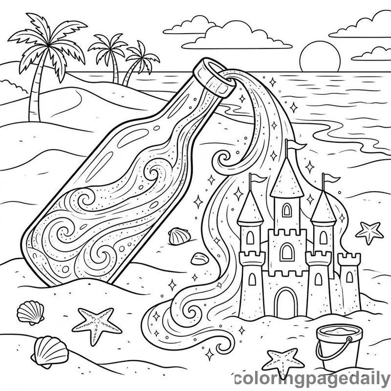 Magical Sea Glass Sandcastle - Colored reference example