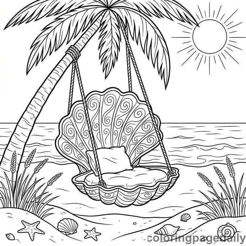 Magical Seashell Beach Swing - Colored reference example