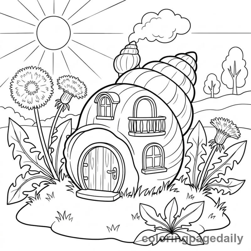 Magical Seashell Spring House - Colored reference example