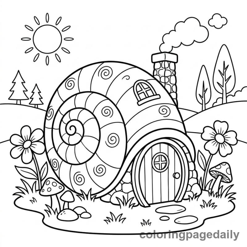 Magical Snail Shell House - Colored reference example