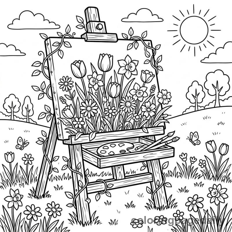 Magical Spring Canvas Garden - Colored reference example