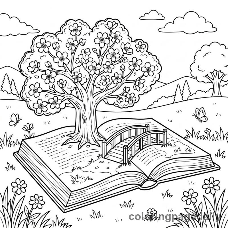 Magical Pop-Up Spring Book - Colored reference example