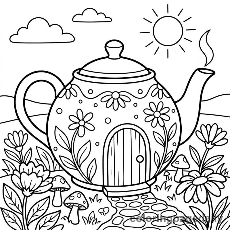 Magical Teapot House - Colored reference example