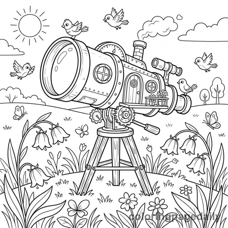 Magical Telescope Spring House - Colored reference example
