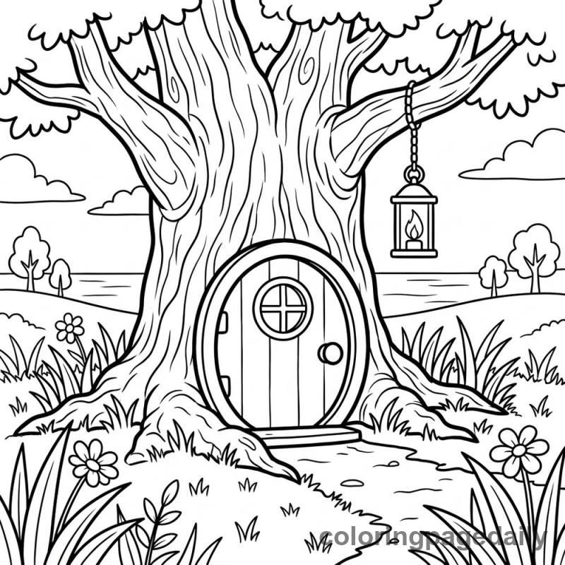 The Magical Treehouse Door - Colored reference example