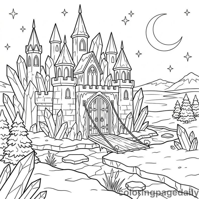 Magical Winter Ice Castle - Colored reference example