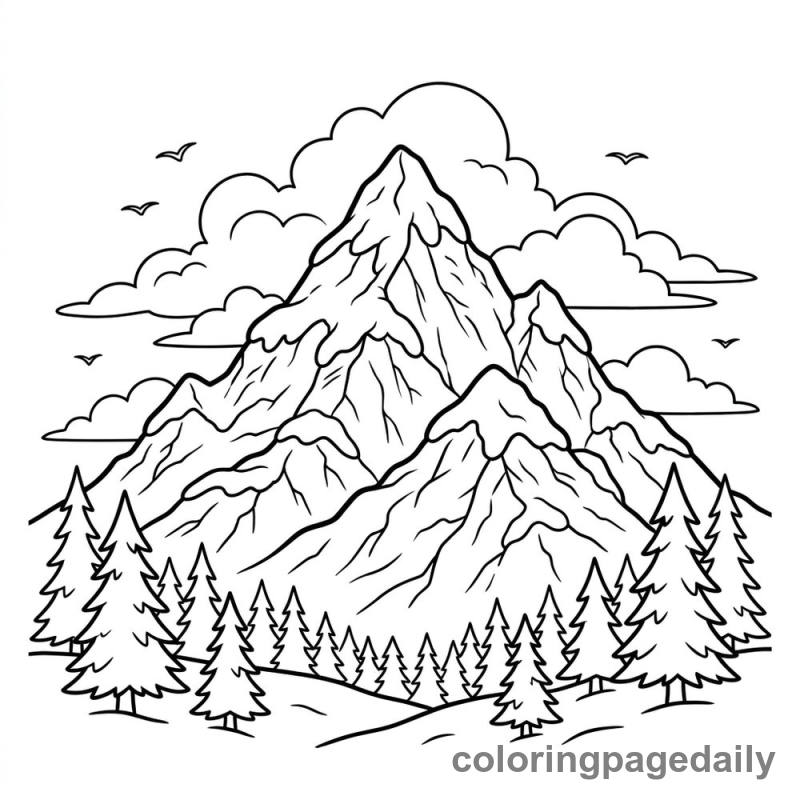 Majestic Snowy Mountain - Colored reference example