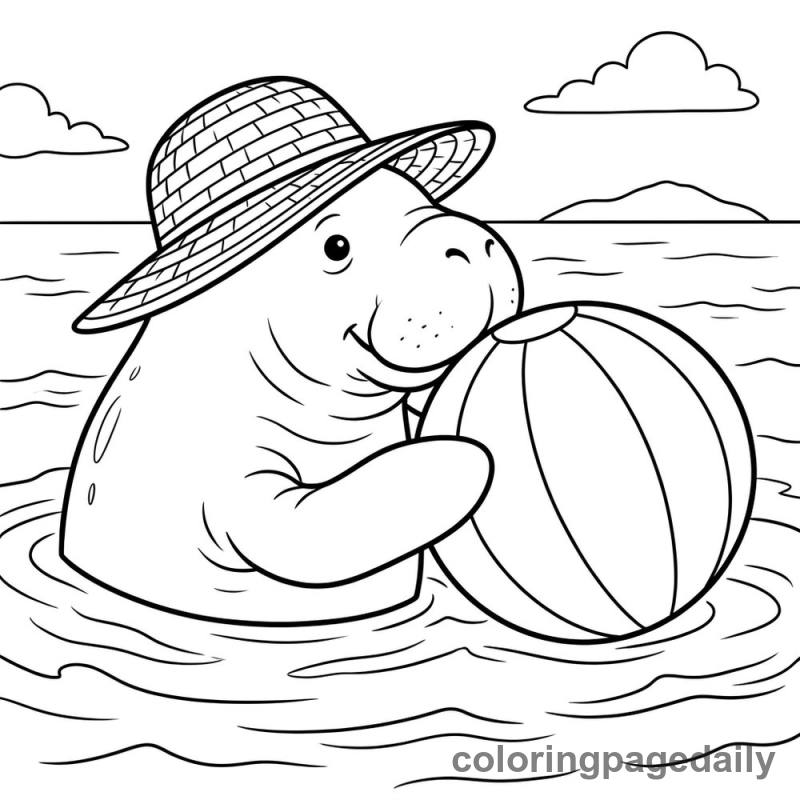 Monty the Manatee's Marvelous Underwater Game - story illustration coloring page