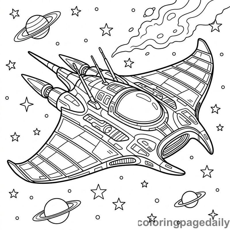 Manta Ray Space Vessel - Colored reference example