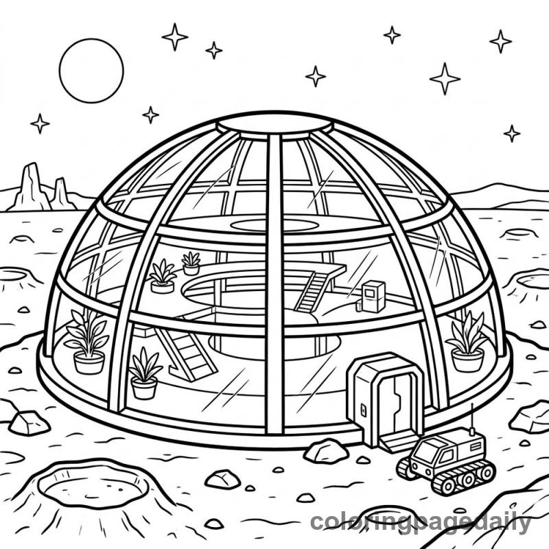 Mars Habitat Dome - Colored reference example