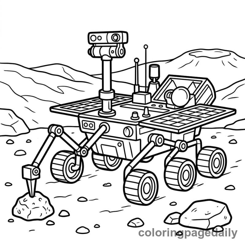 Mars Rover Examines a Rock - Colored reference example