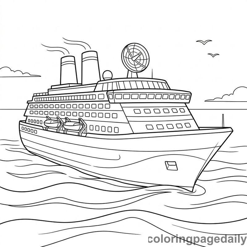 Massive Ocean Cruise Ship Gliding - Colored reference example