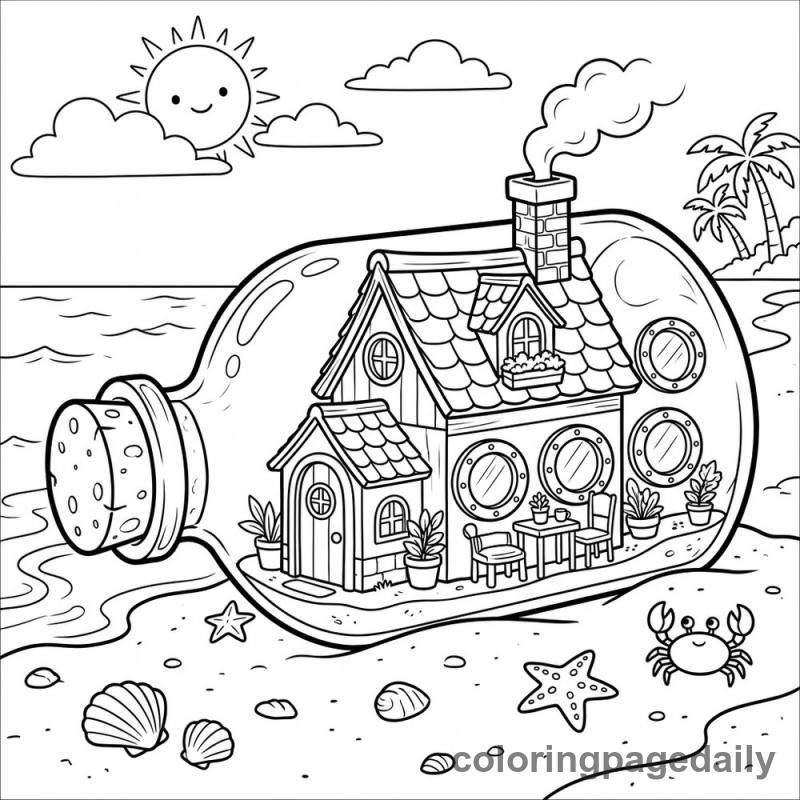 Message in a Bottle House - Colored reference example