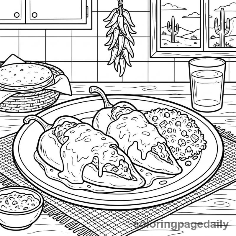 Mexican Chiles Rellenos - Colored reference example