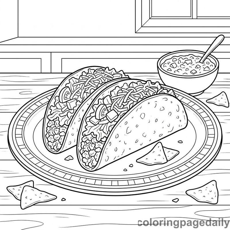 Mexican Hard Shell Tacos - Colored reference example