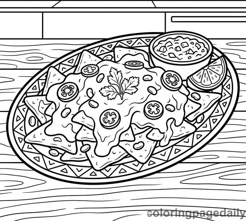 Mexican Nachos Platter - Colored reference example