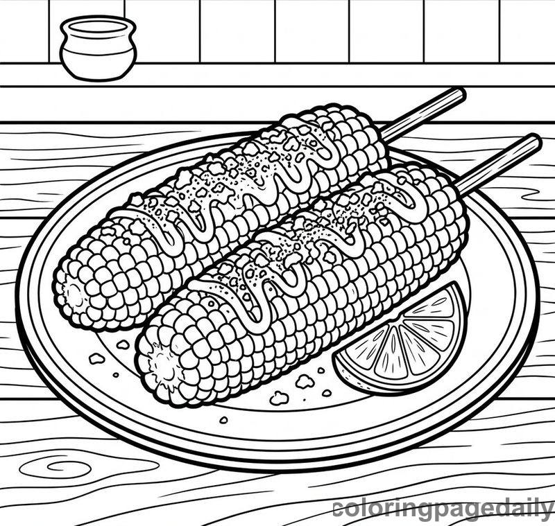 Mexican Street Corn Plate - Colored reference example