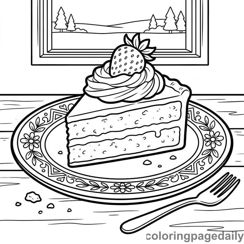 Mexican Tres Leches Cake - Daily printable coloring page in Food category