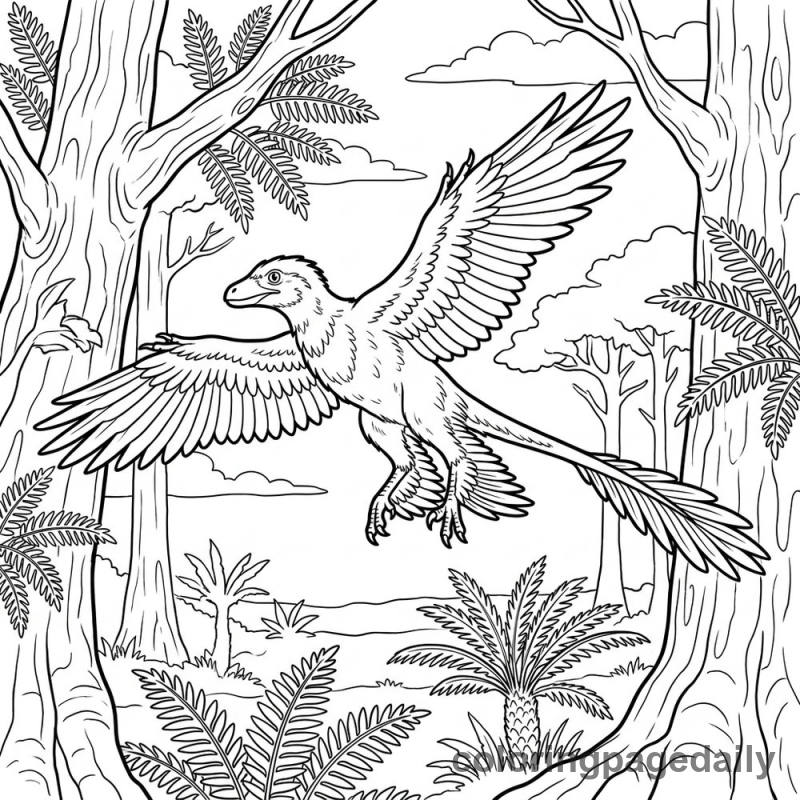 Microraptor Gliding Flight - Colored reference example