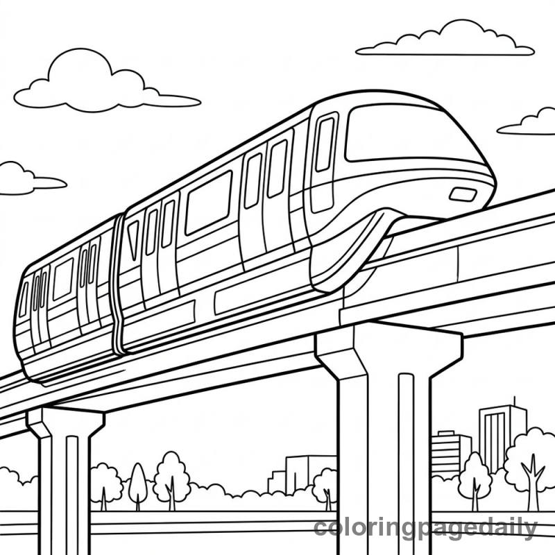 Monorail Train Gliding - Colored reference example