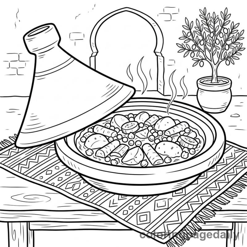 Moroccan Tagine Stew - Colored reference example